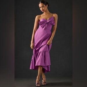 Hutch Strapless Bow-Tie Maxi Dress Hyacinth Purple 0P NWT